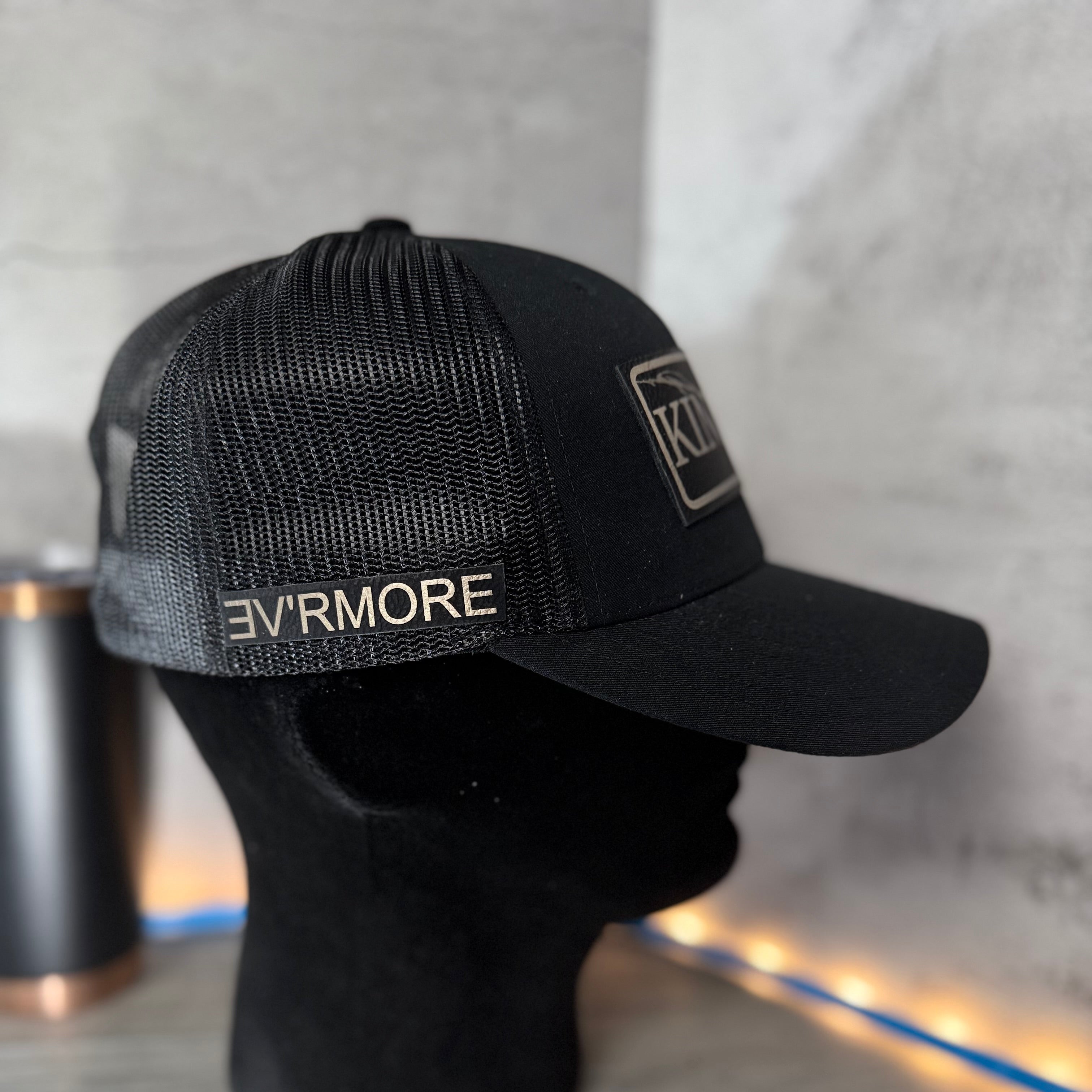 Kintsugi Trucker Hat With Leather Patch Design