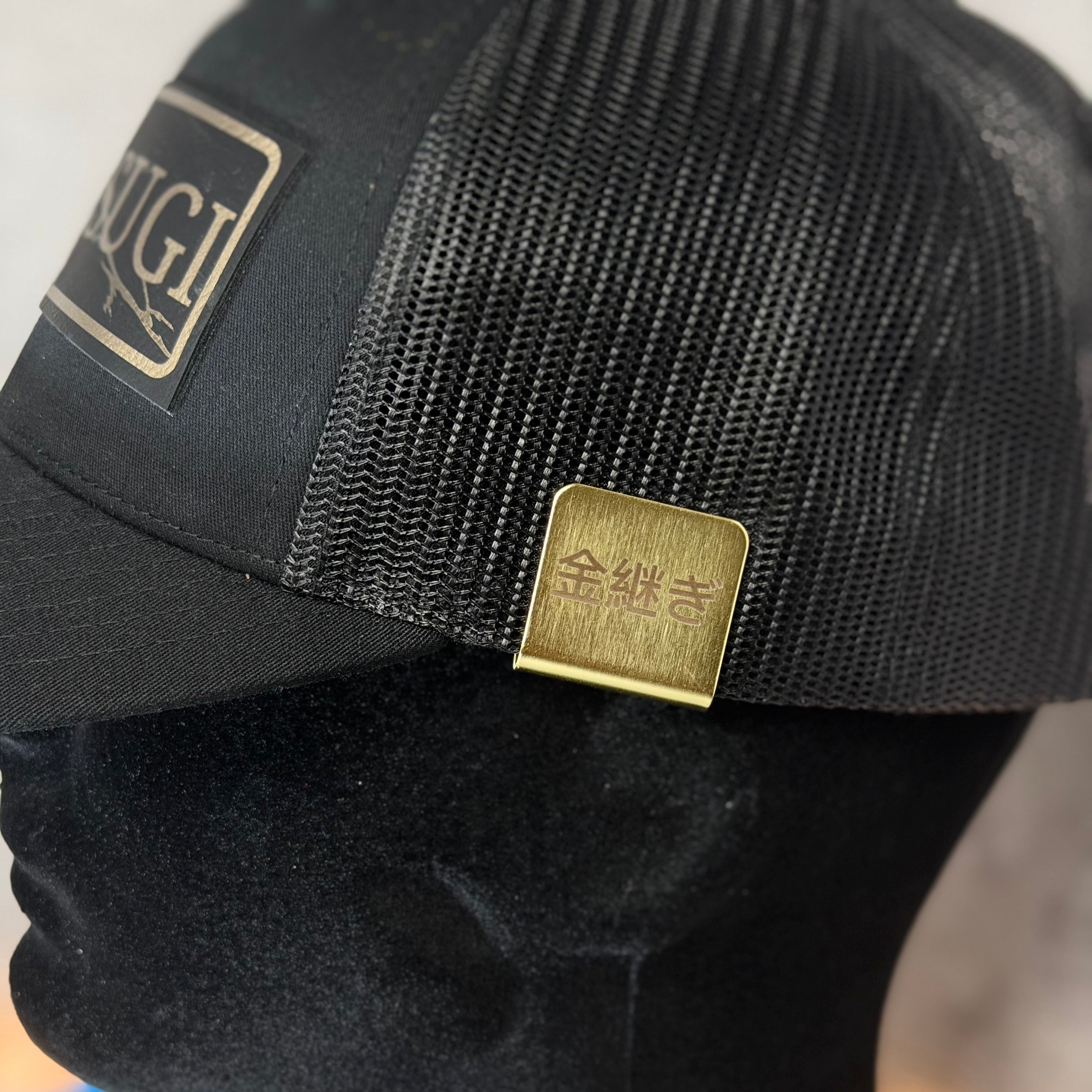 Kintsugi Trucker Hat With Leather Patch Design