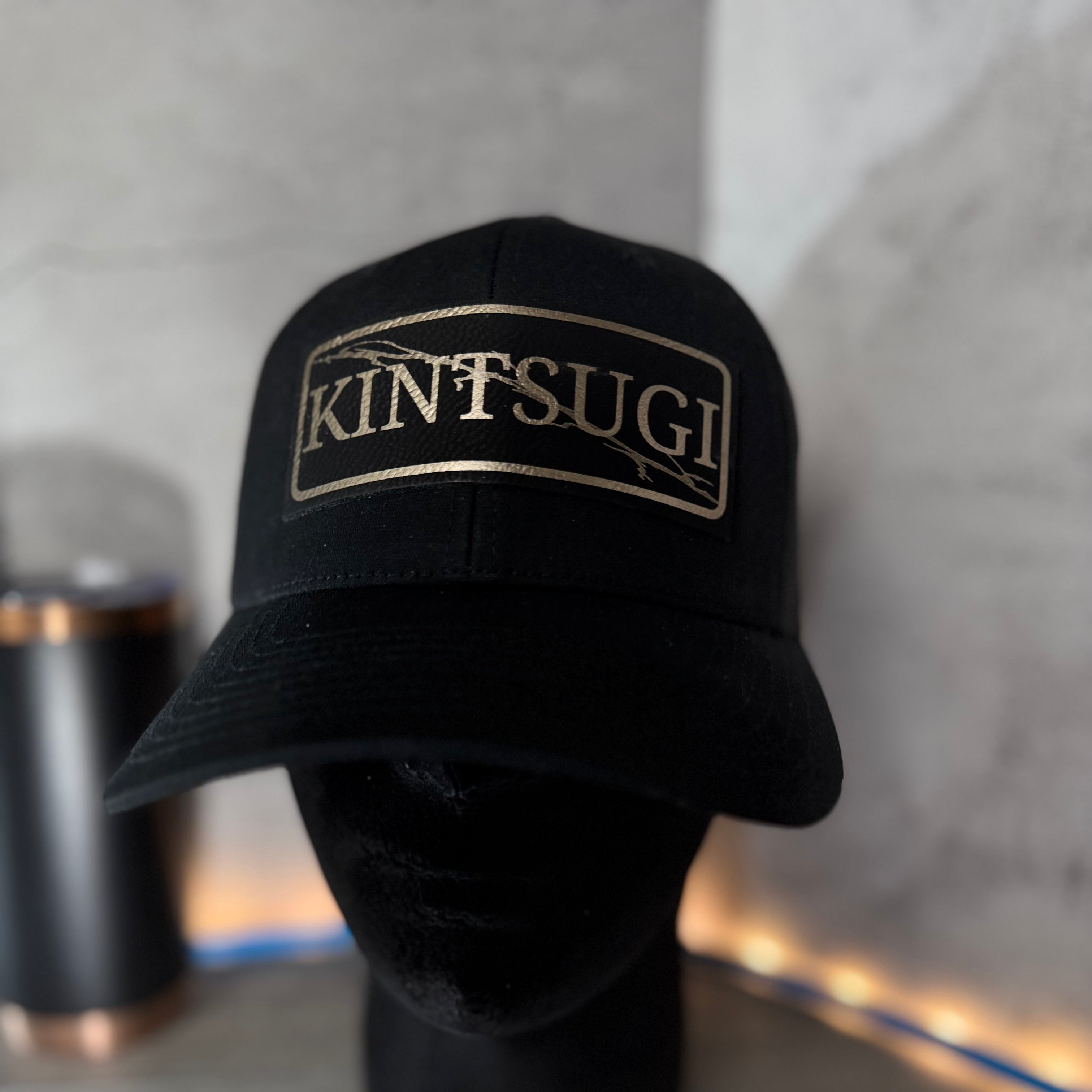 Kintsugi Trucker Hat With Leather Patch Design