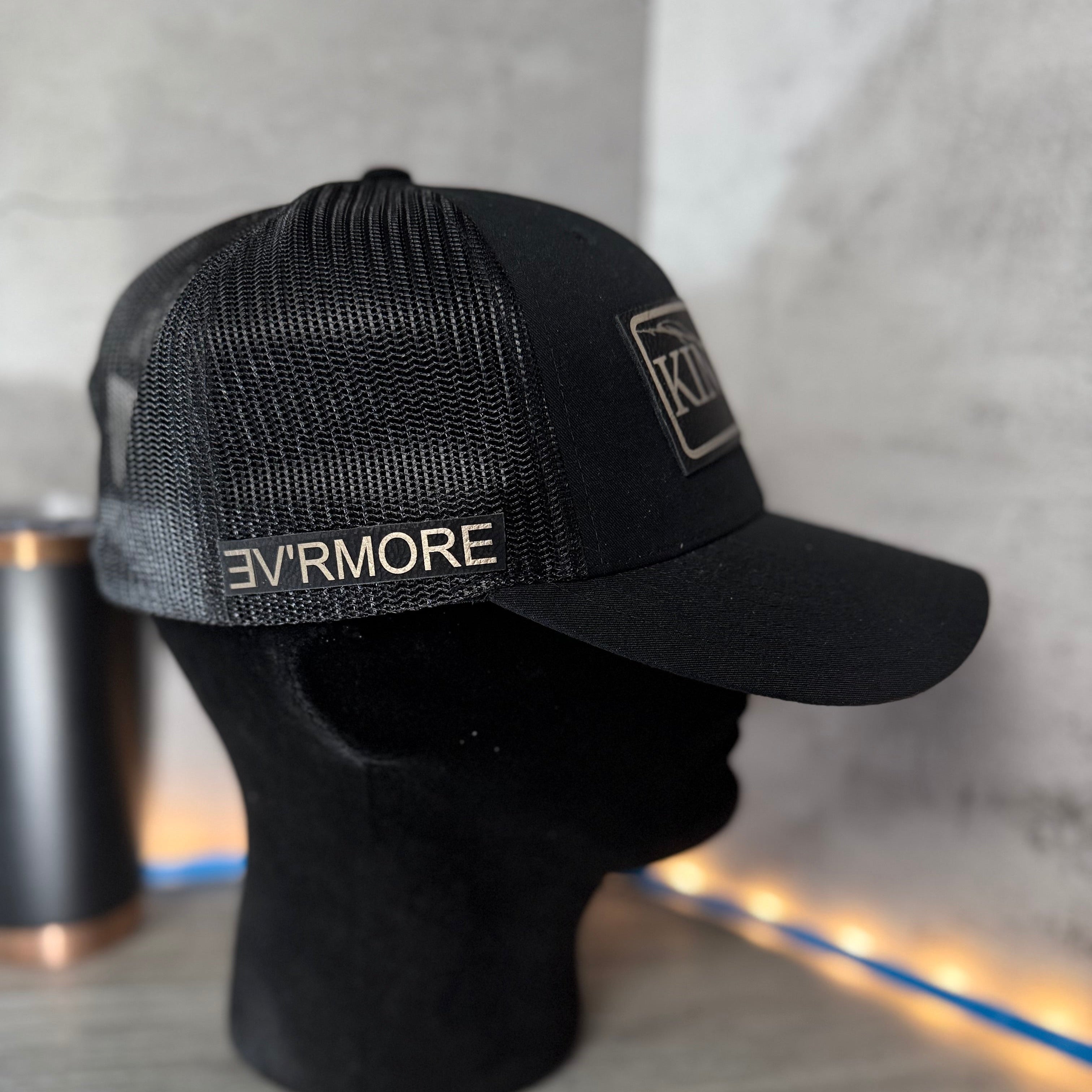 Kintsugi Trucker Hat With Leather Patch Design